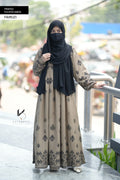 Printed Pleated Abaya  - Fairuzi