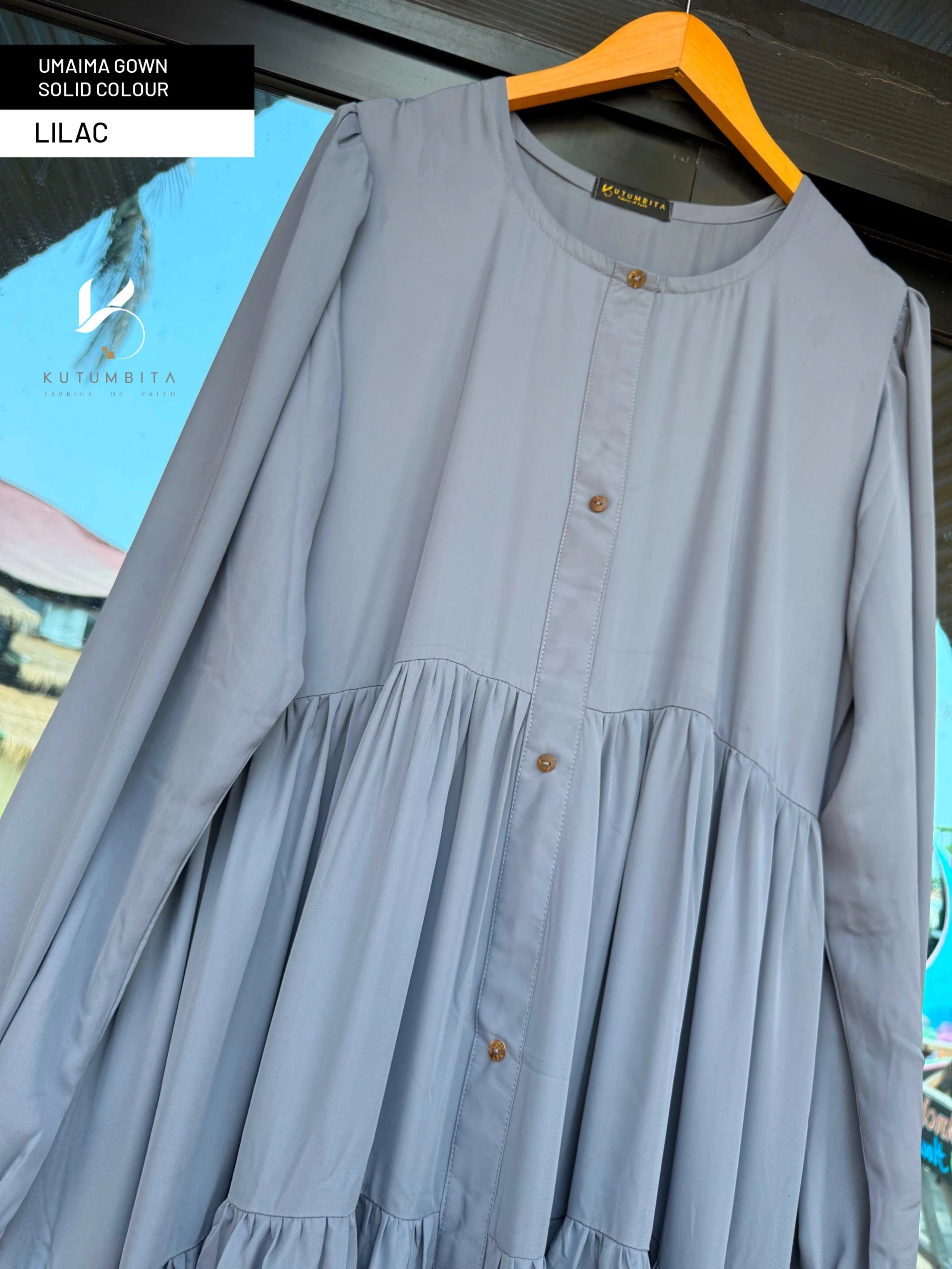 Umaima Gown Solid Colour- Lilac