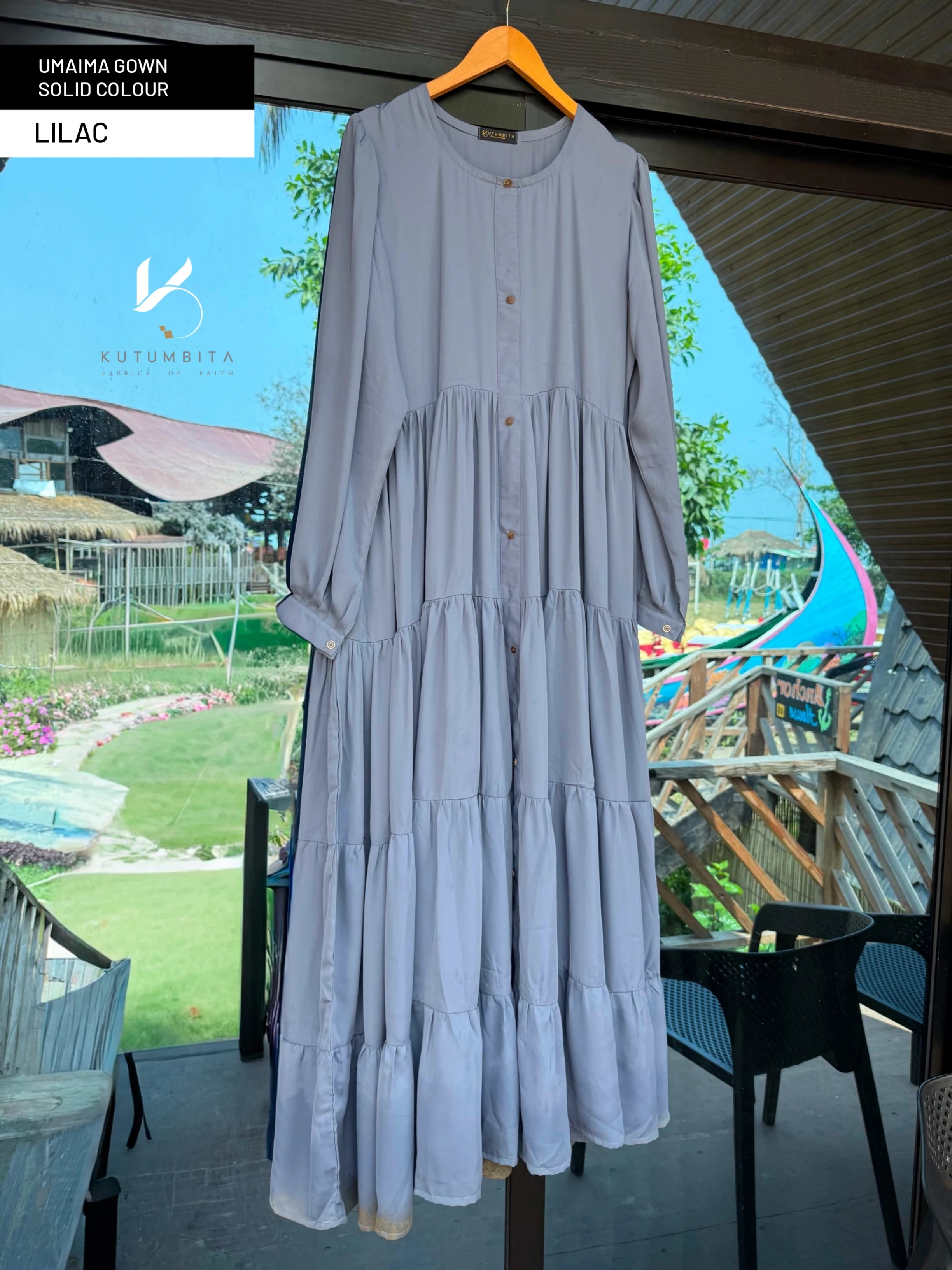Umaima Gown Solid Colour- Lilac