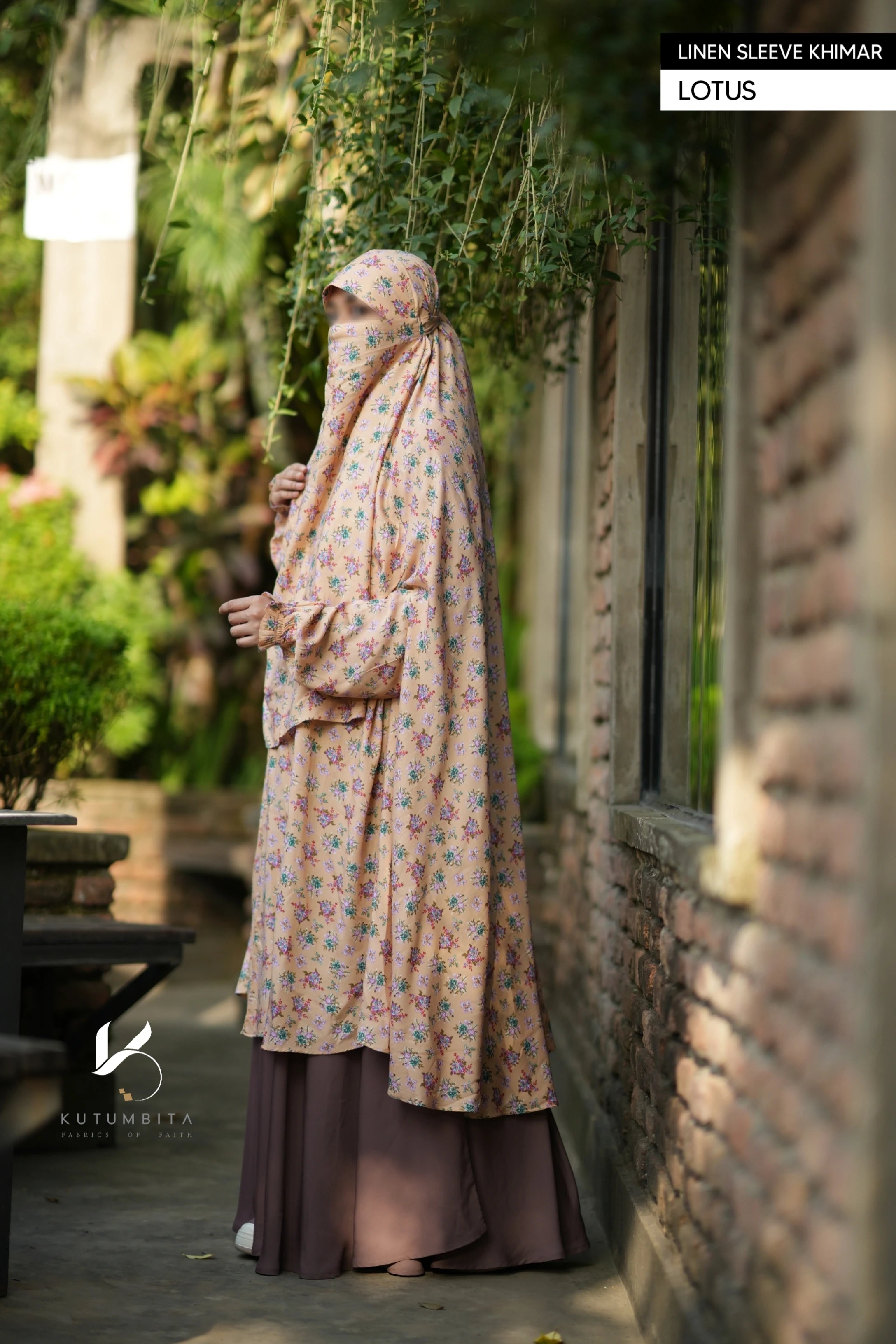 Linen Instant Sleeve Khimar- Lotus