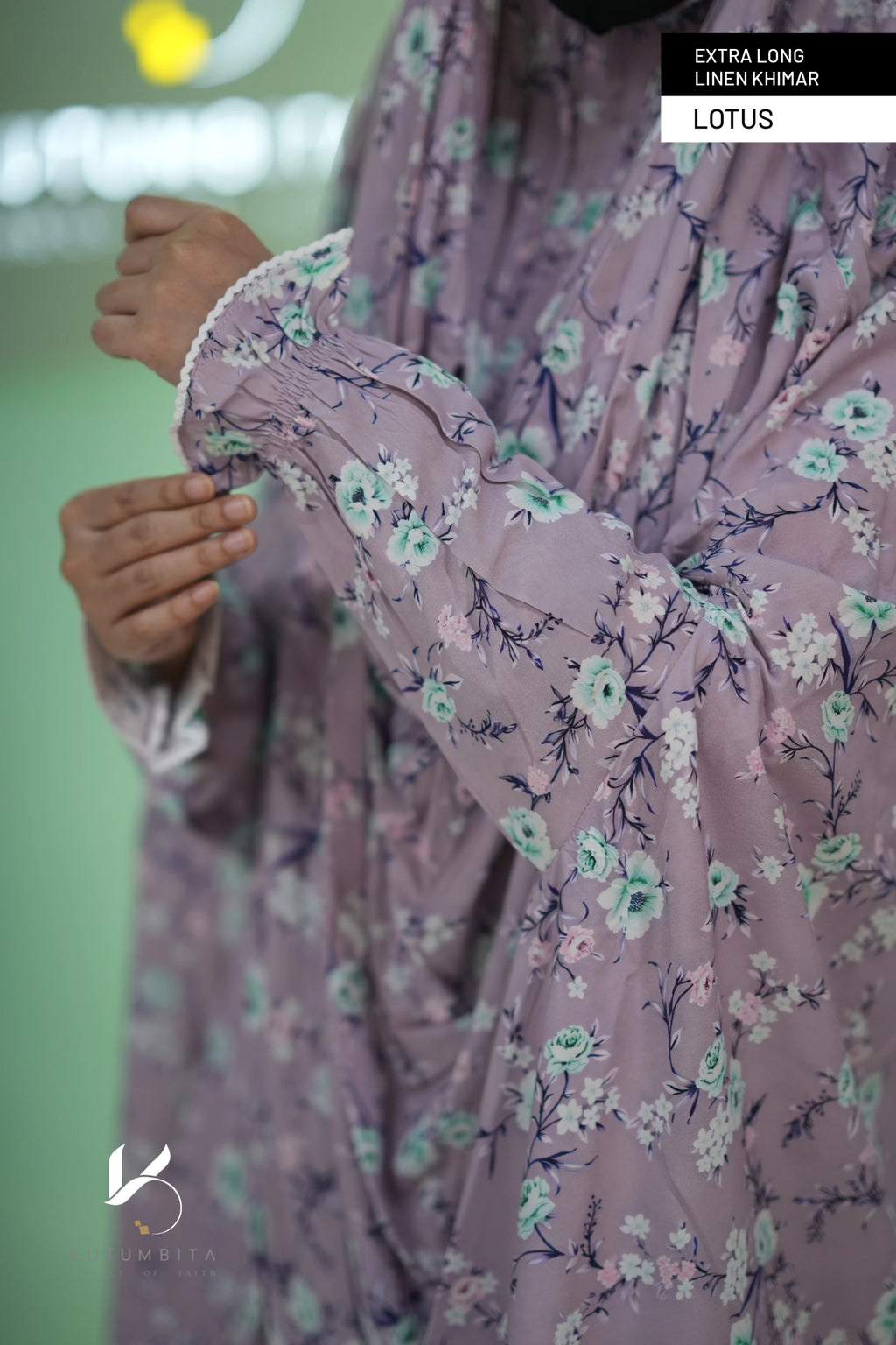 Extra Long Linen Sleeve Khimar-Lotus