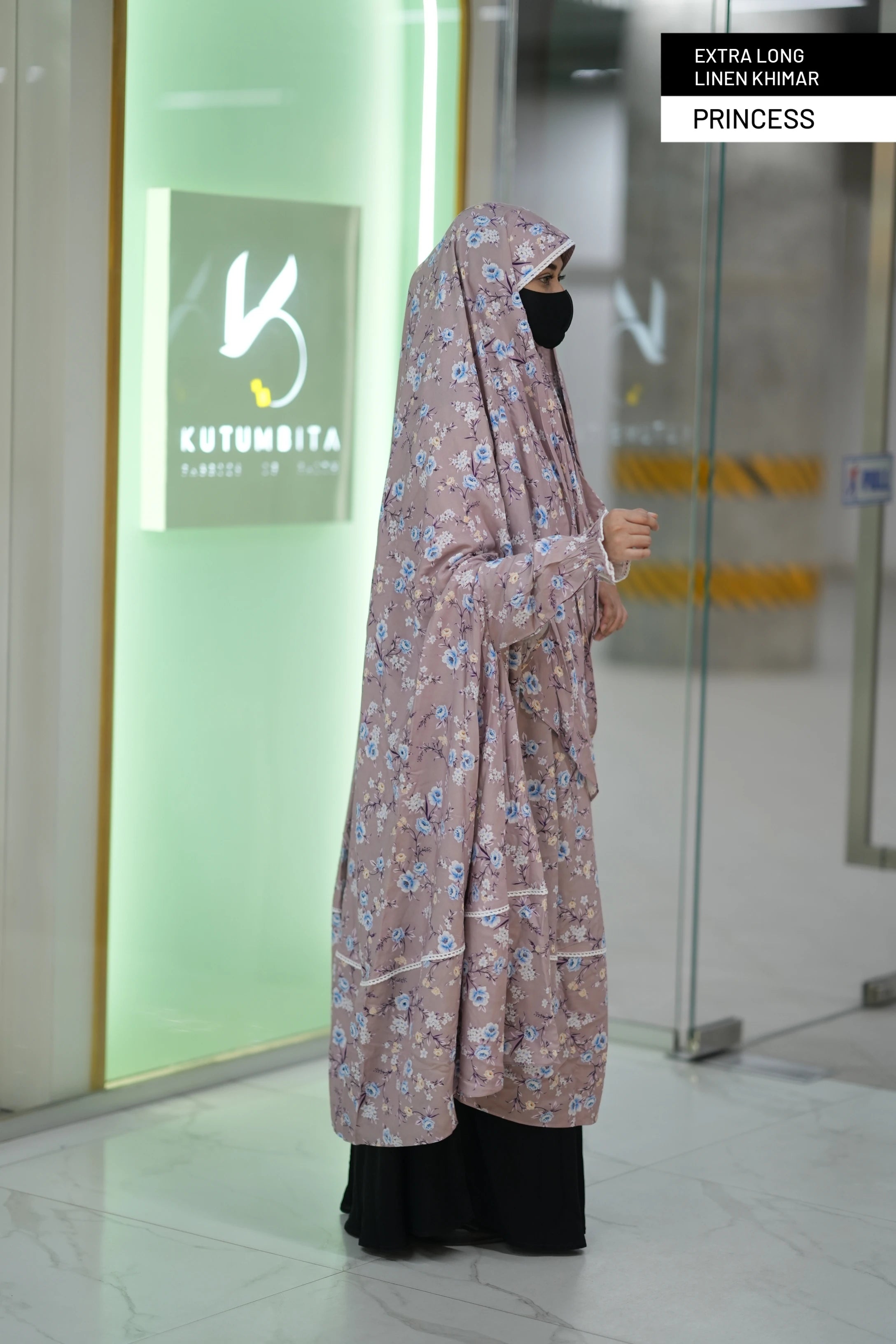 Extra Long Linen Sleeve Khimar-Lotus