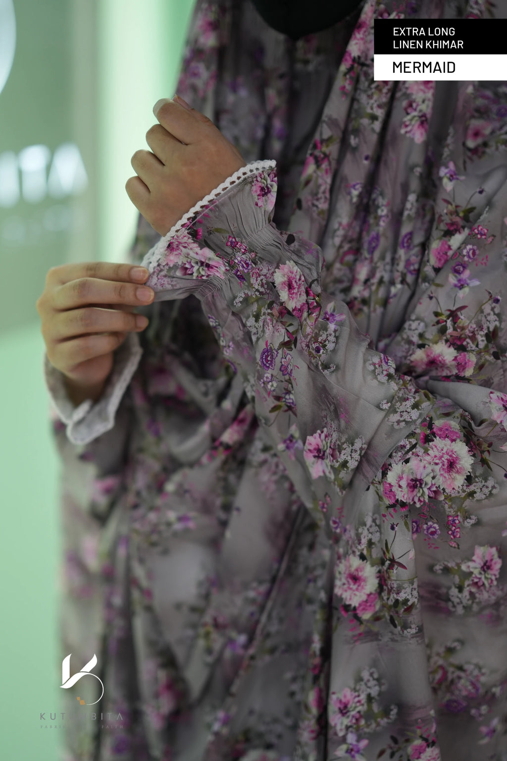 Extra Long Linen Sleeve Khimar-Mermaid