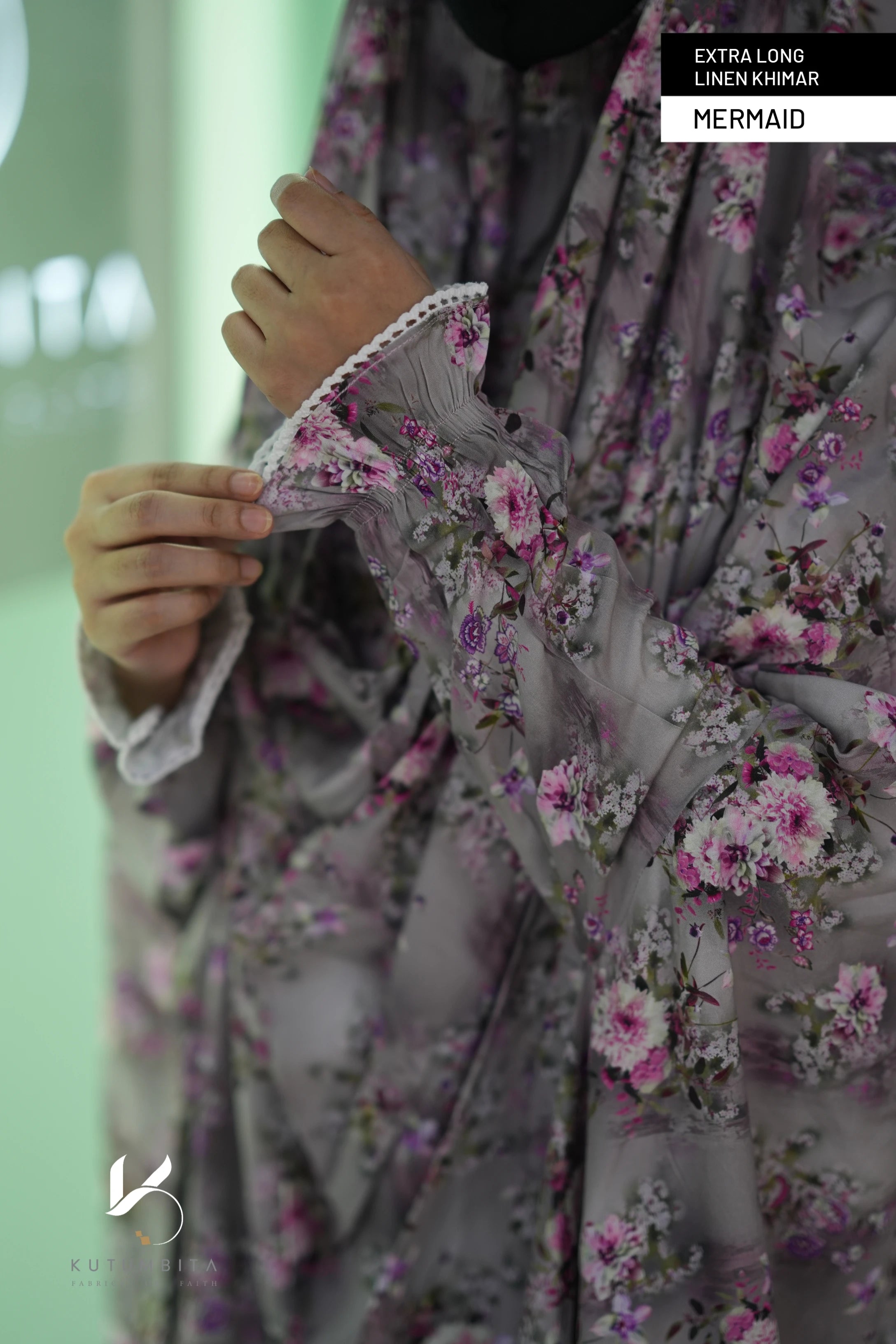 Extra Long Linen Sleeve Khimar-Mermaid