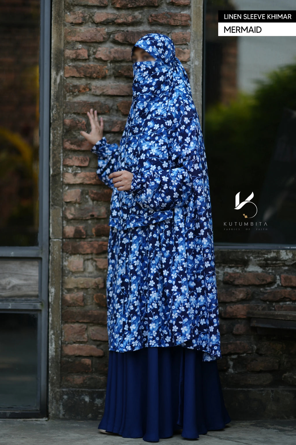 Linen Instant Sleeve Khimar- Mermaid