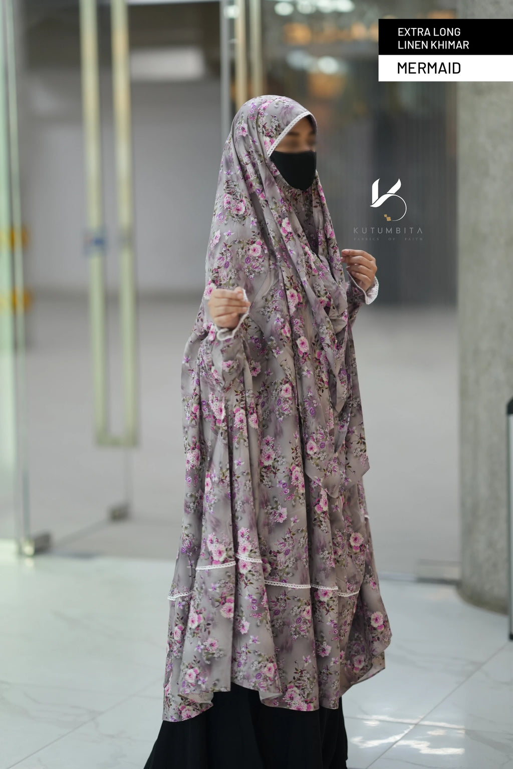 Extra Long Linen Sleeve Khimar-Mermaid