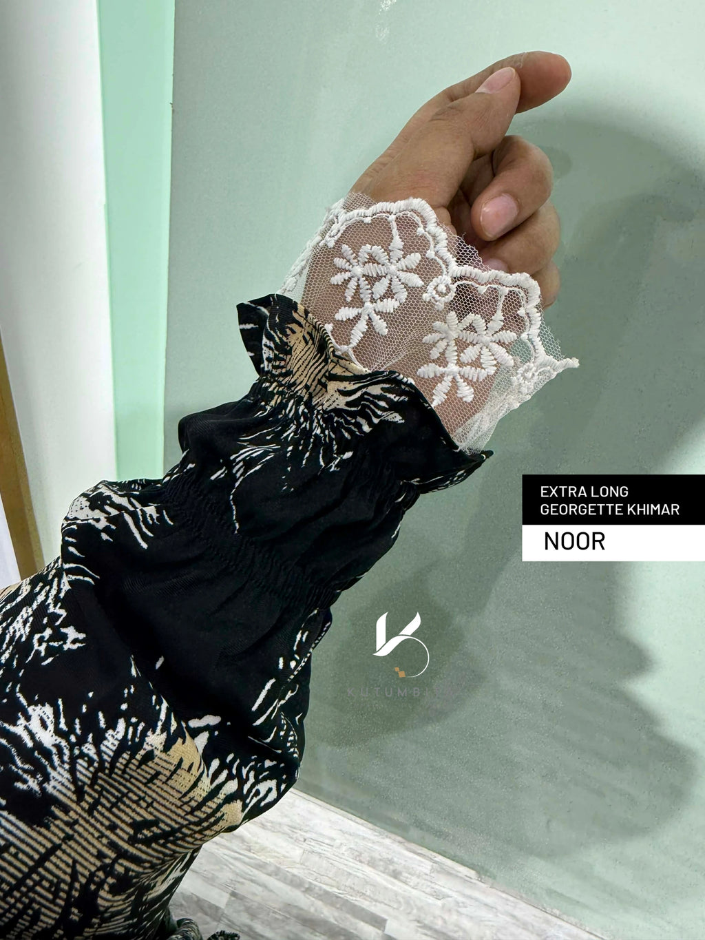 Extra Long Georgette Khimar- Noor