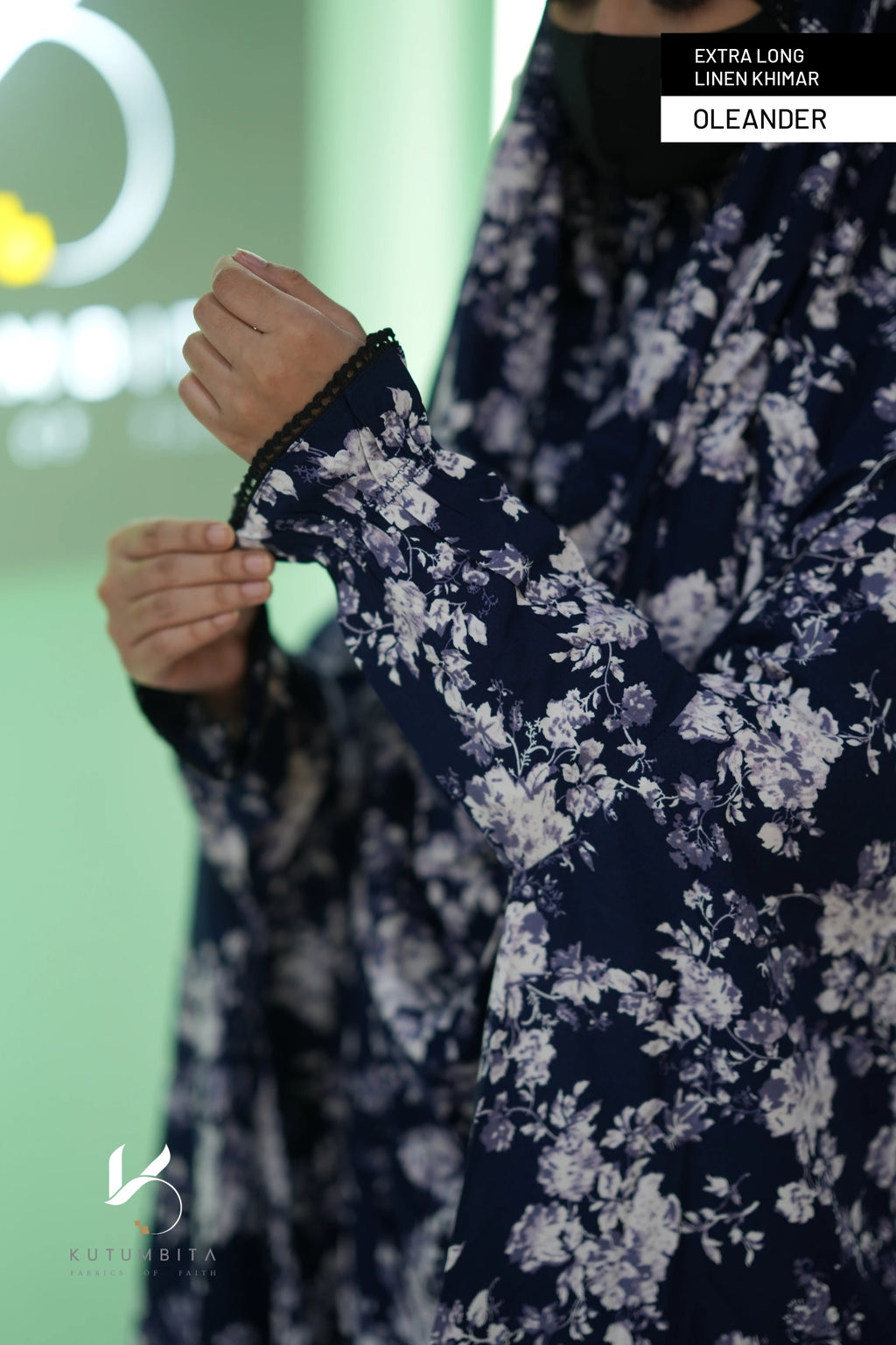 Extra Long Linen Sleeve Khimar-Oleander