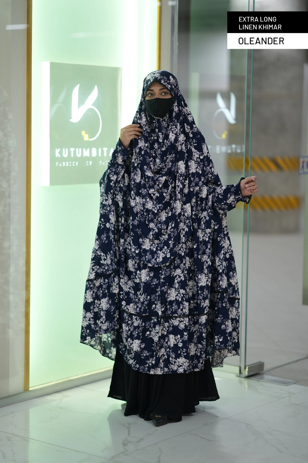 Extra Long Linen Sleeve Khimar-Oleander