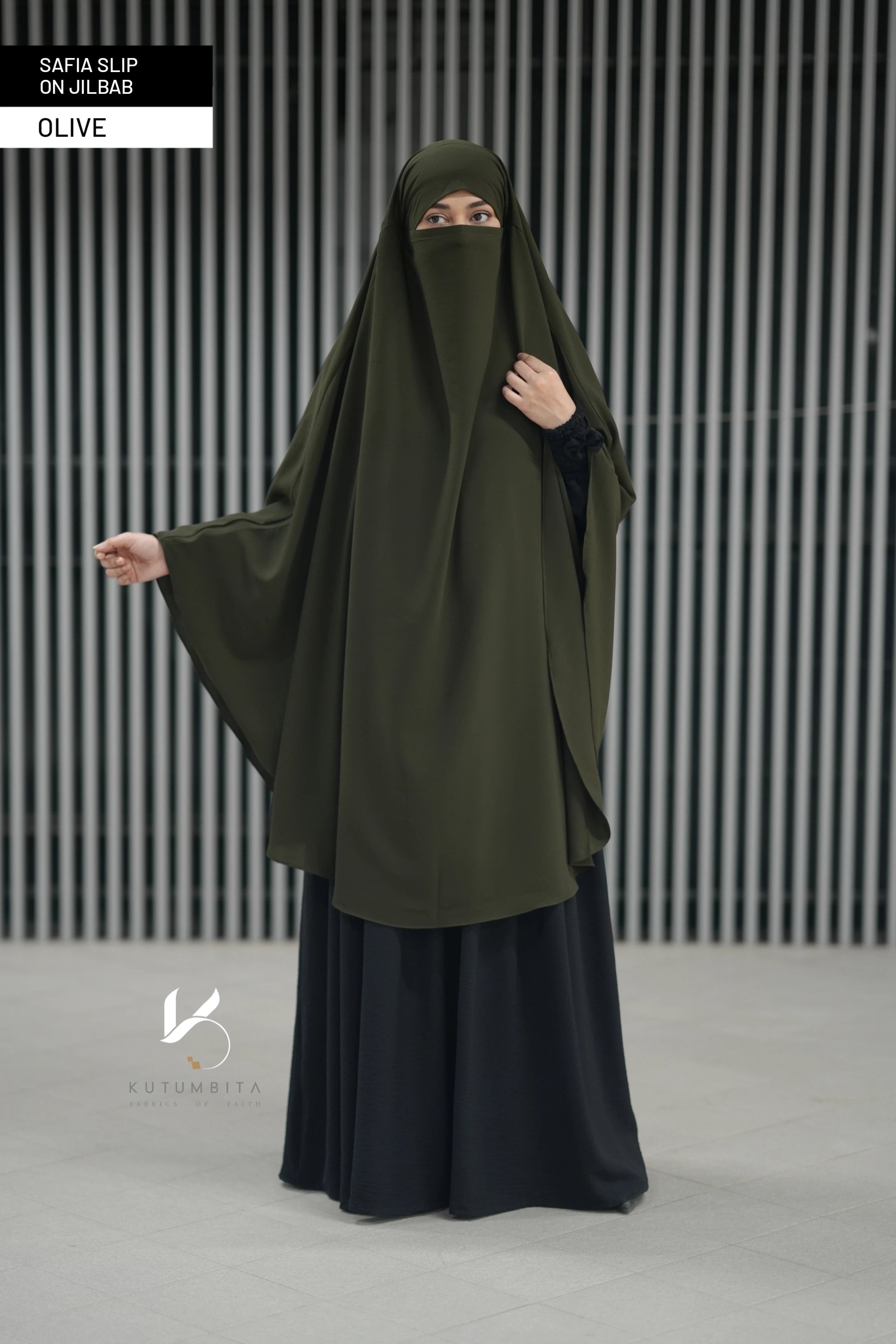 Safia Slip On Jilbab-Olive