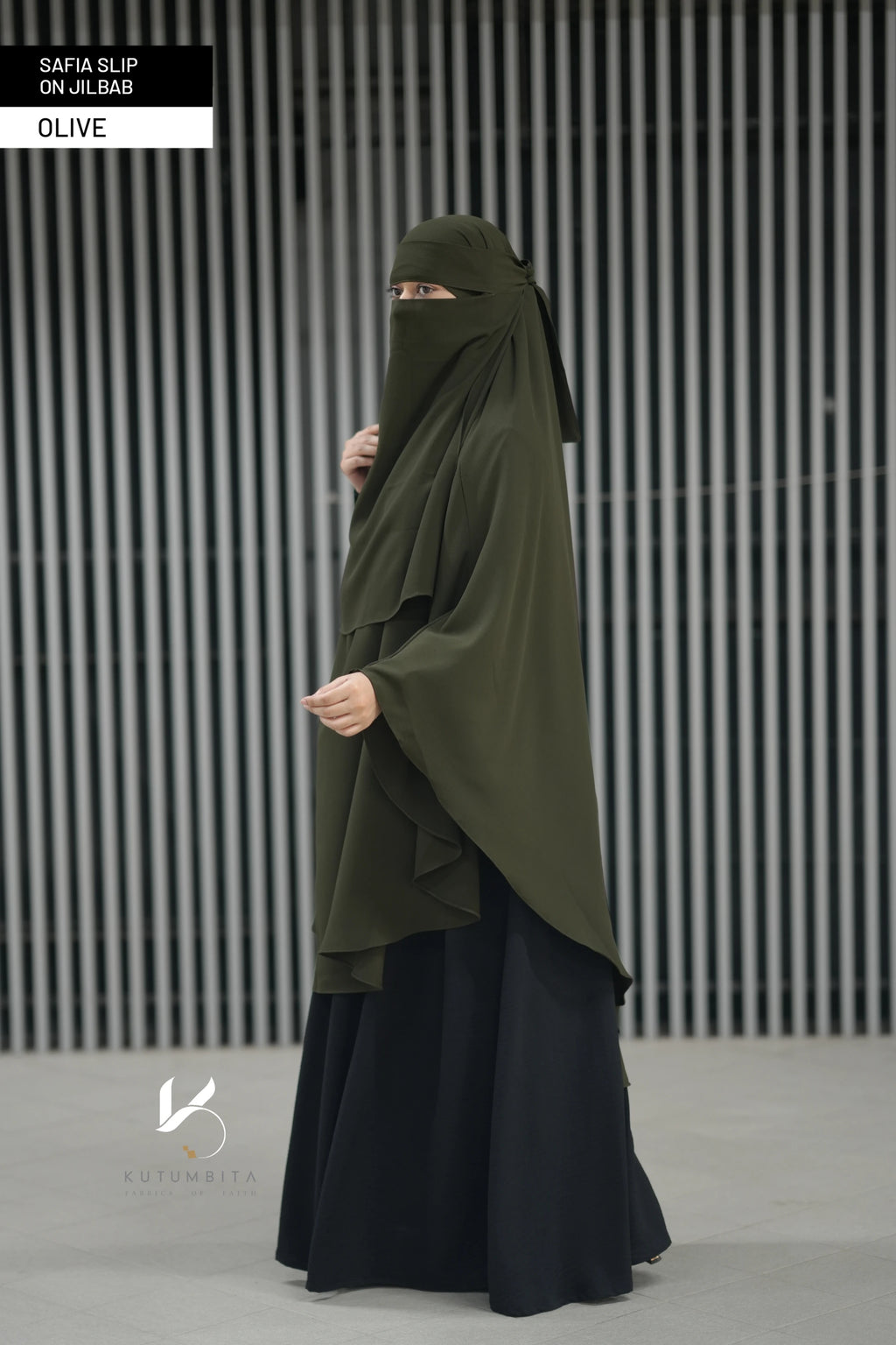 Safia Slip On Jilbab-Olive