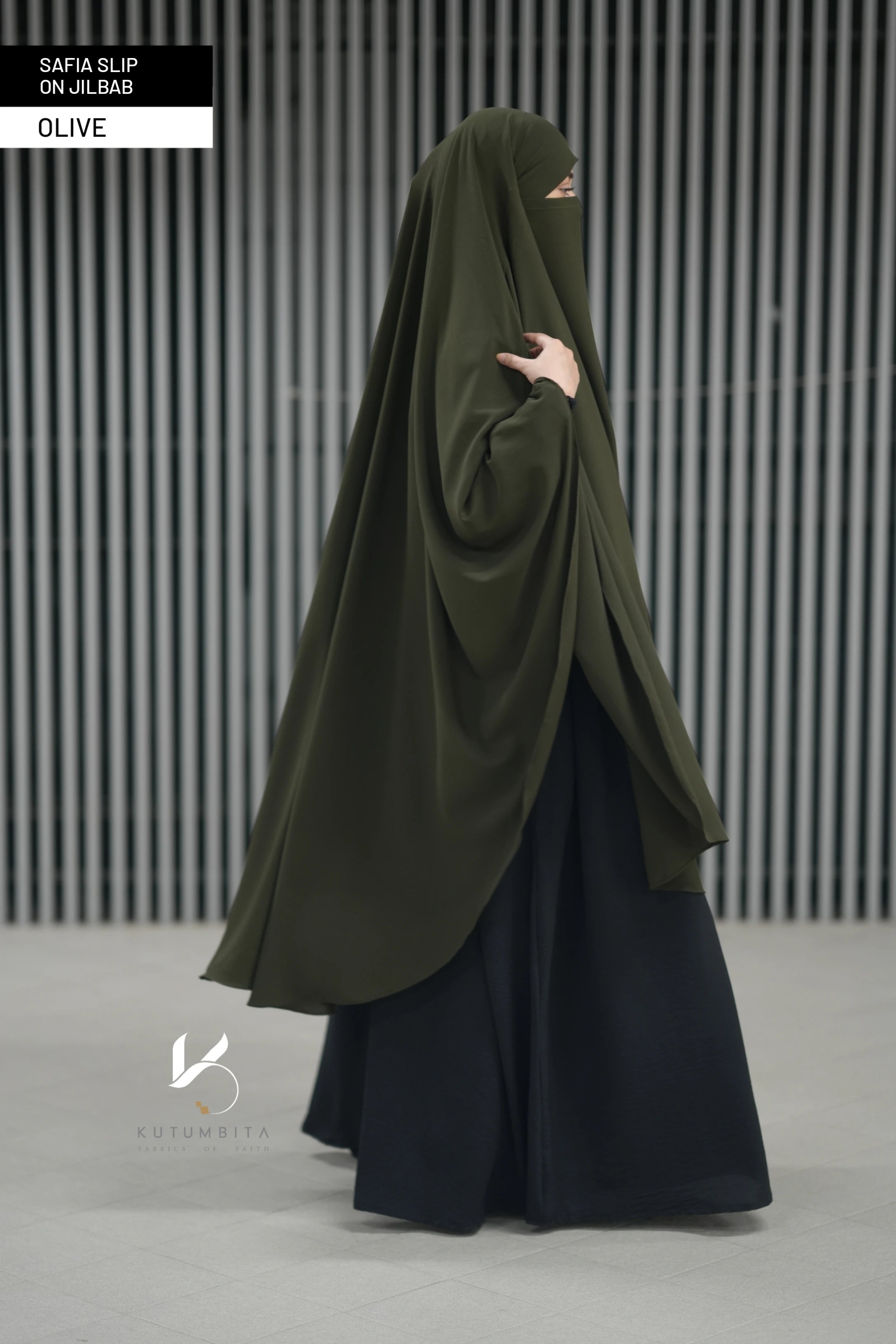 Safia Slip On Jilbab-Olive