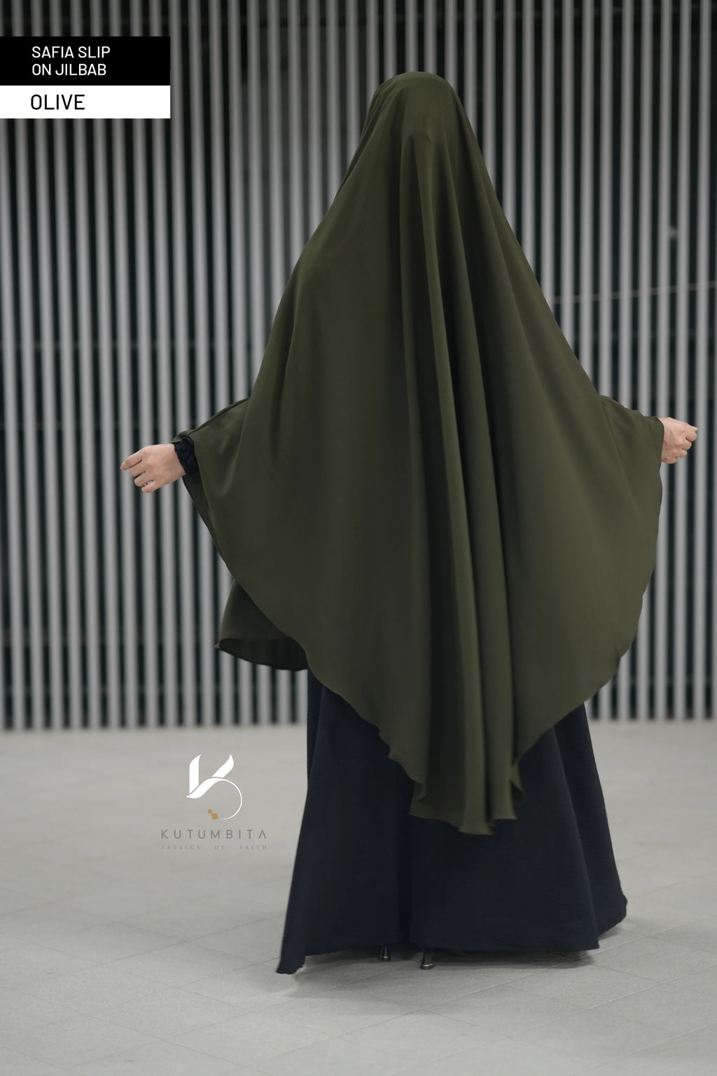 Safia Slip On Jilbab-Olive