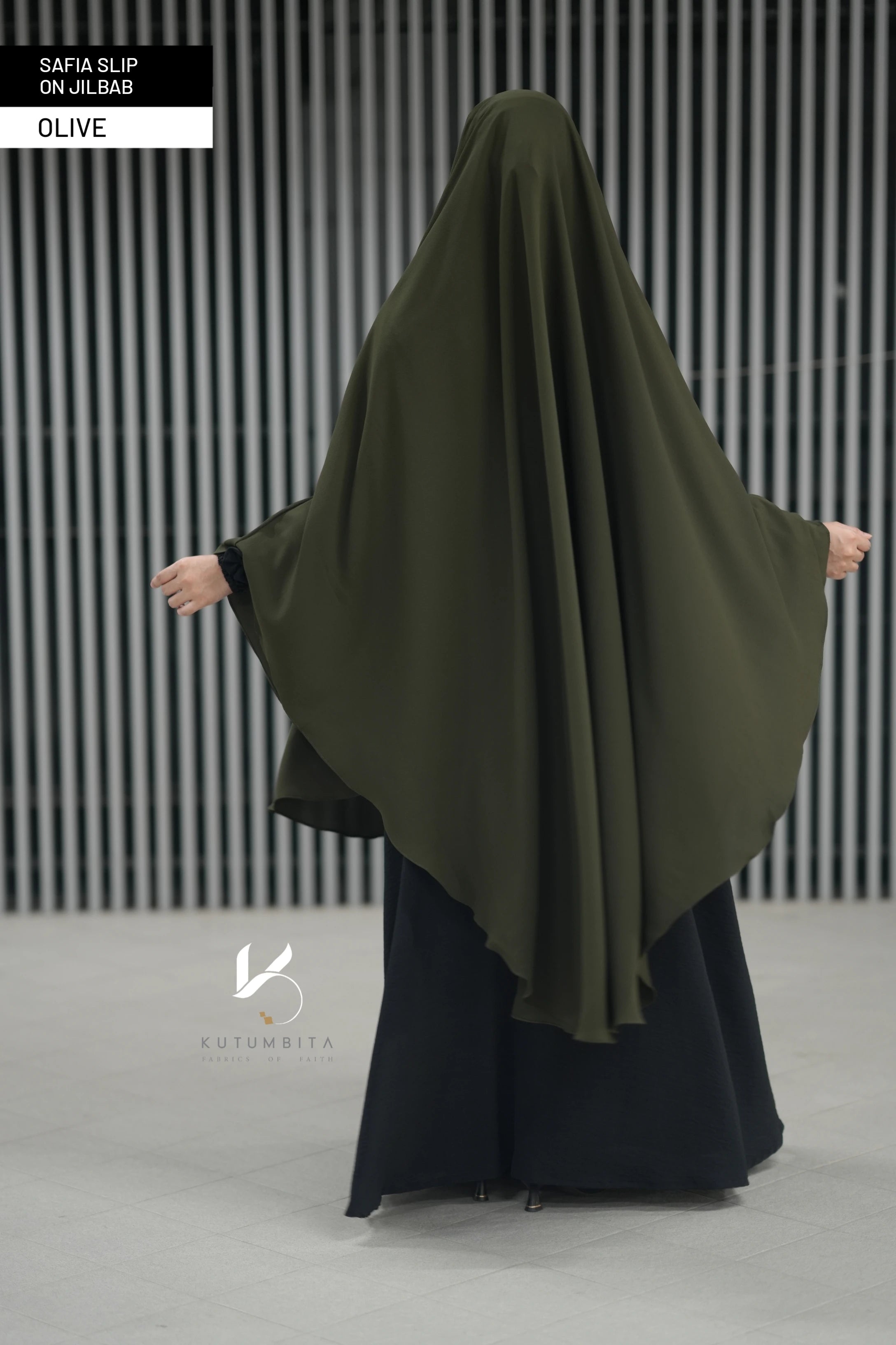 Safia Slip On Jilbab-Olive