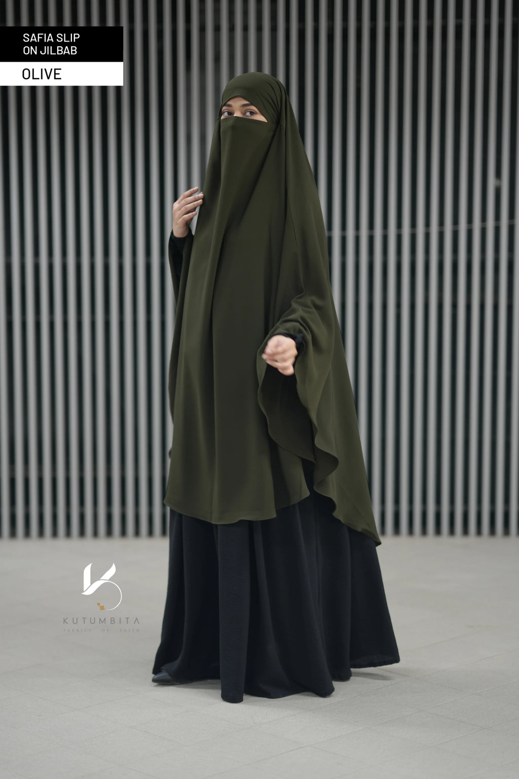 Safia Slip On Jilbab-Olive