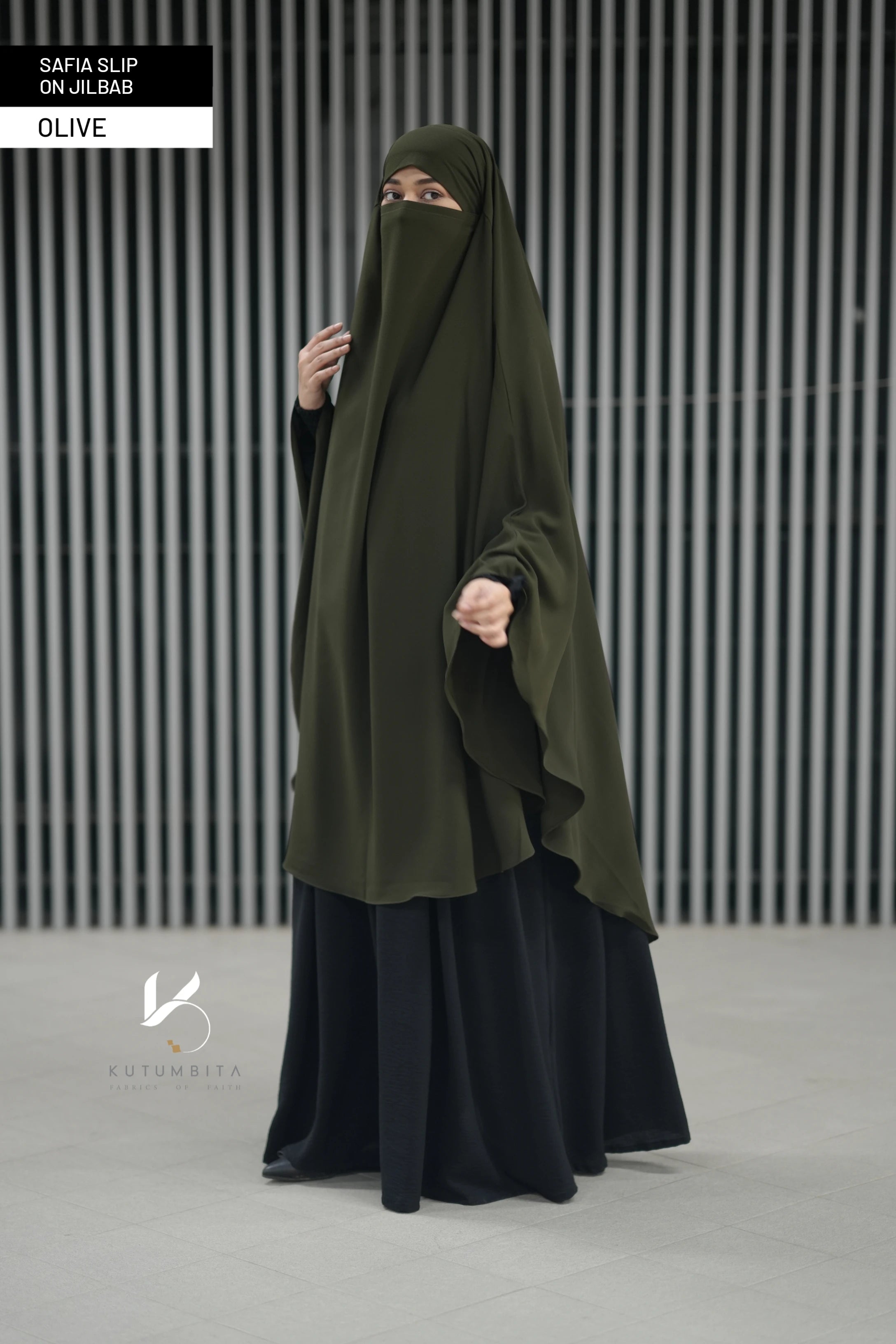 Safia Slip On Jilbab-Olive