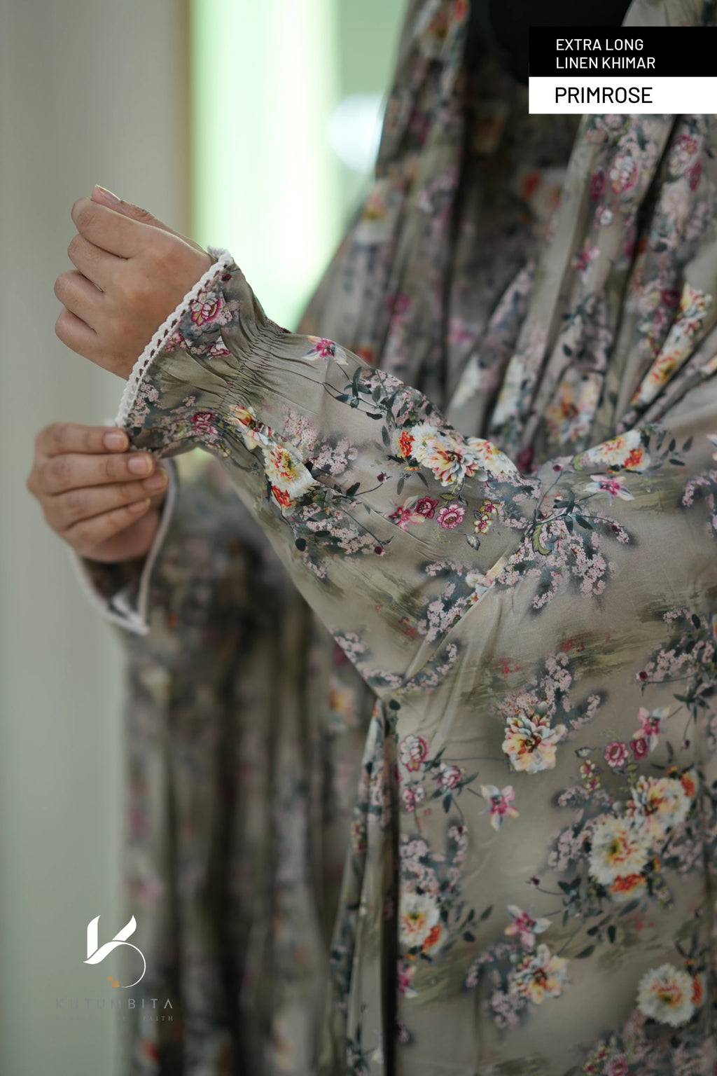 Extra Long Linen Sleeve Khimar-Primrose