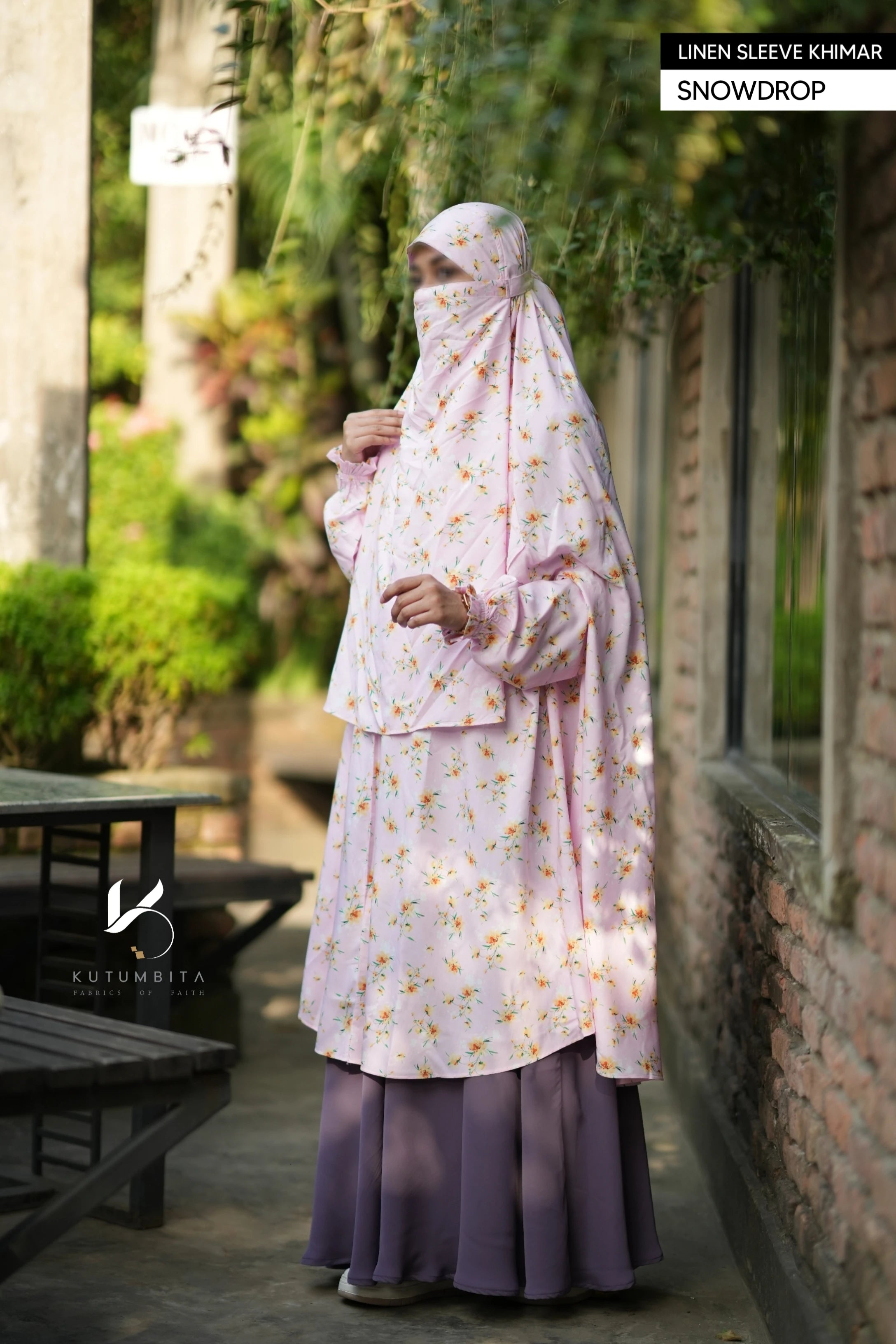 Linen Instant Sleeve Khimar- Snowdrop