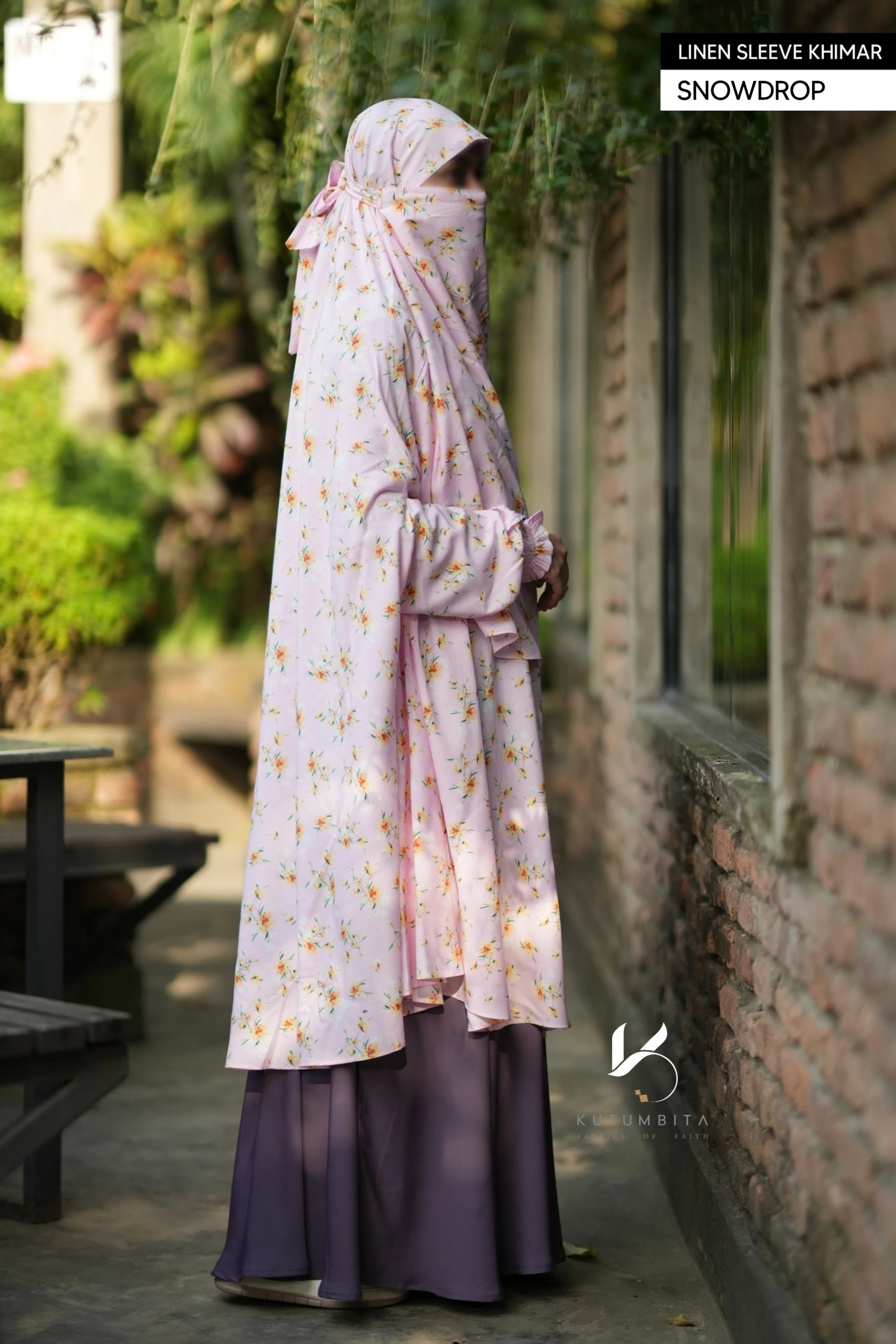 Linen Instant Sleeve Khimar- Snowdrop