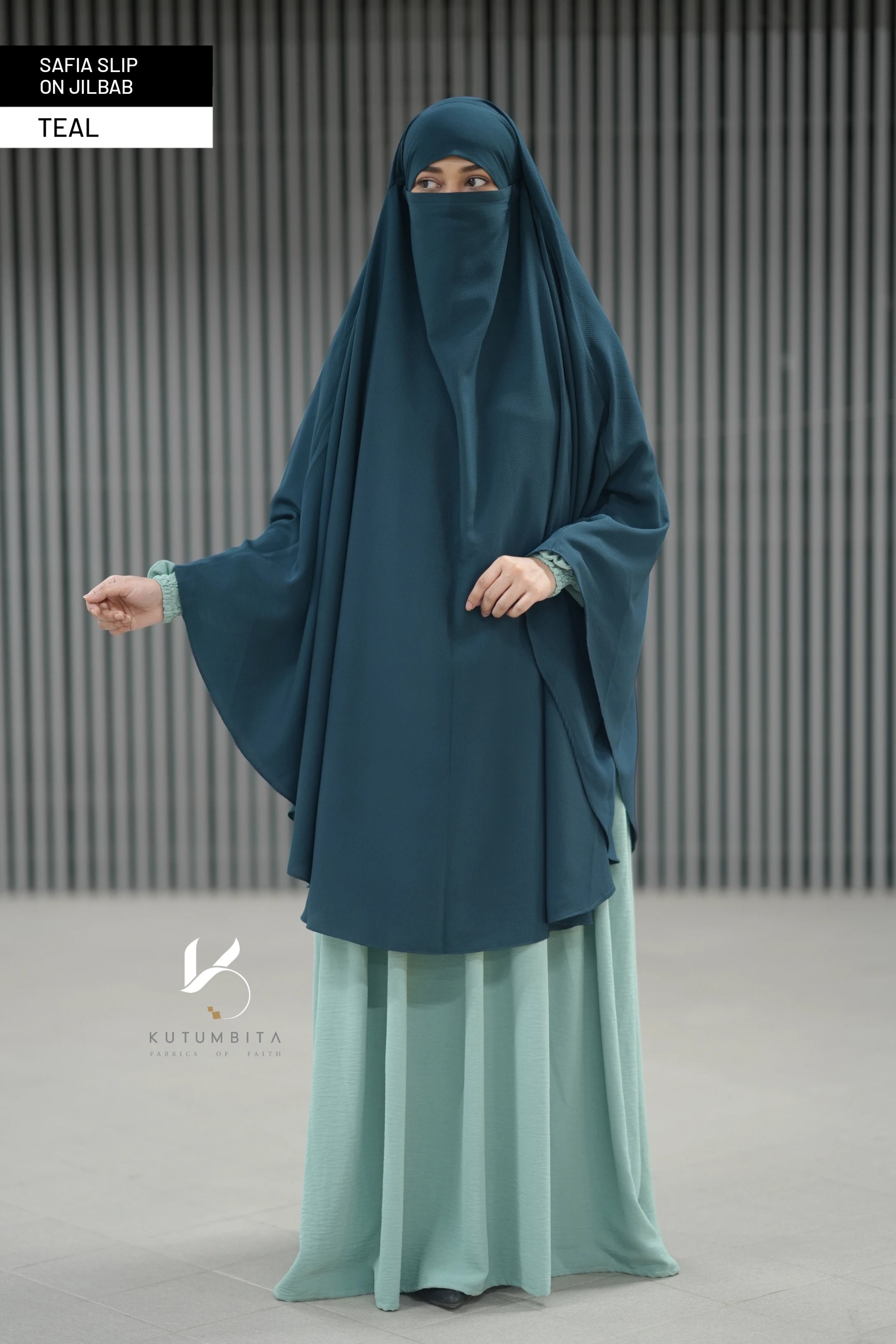 Safia Slip On Jilbab-Teal