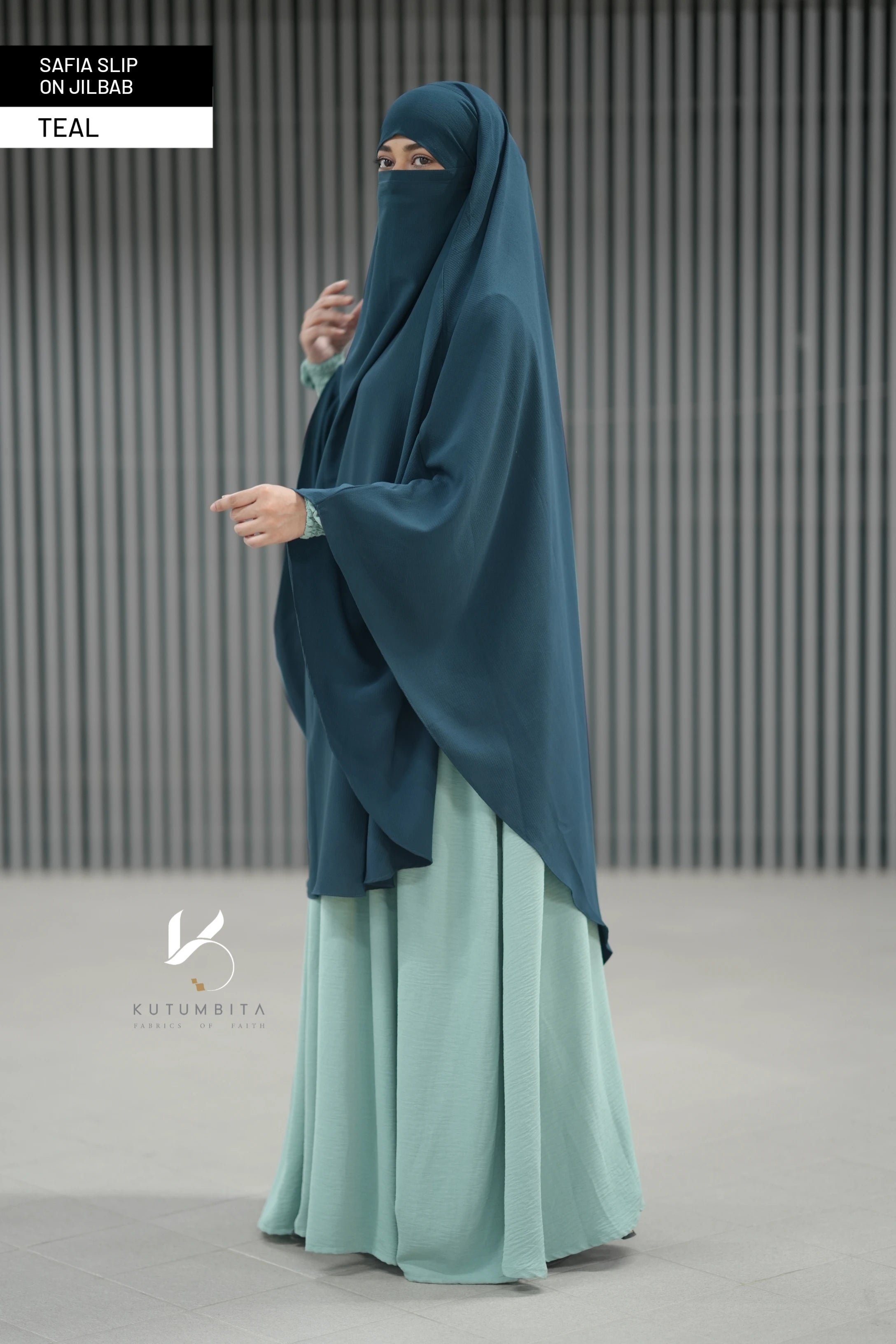 Safia Slip On Jilbab-Teal