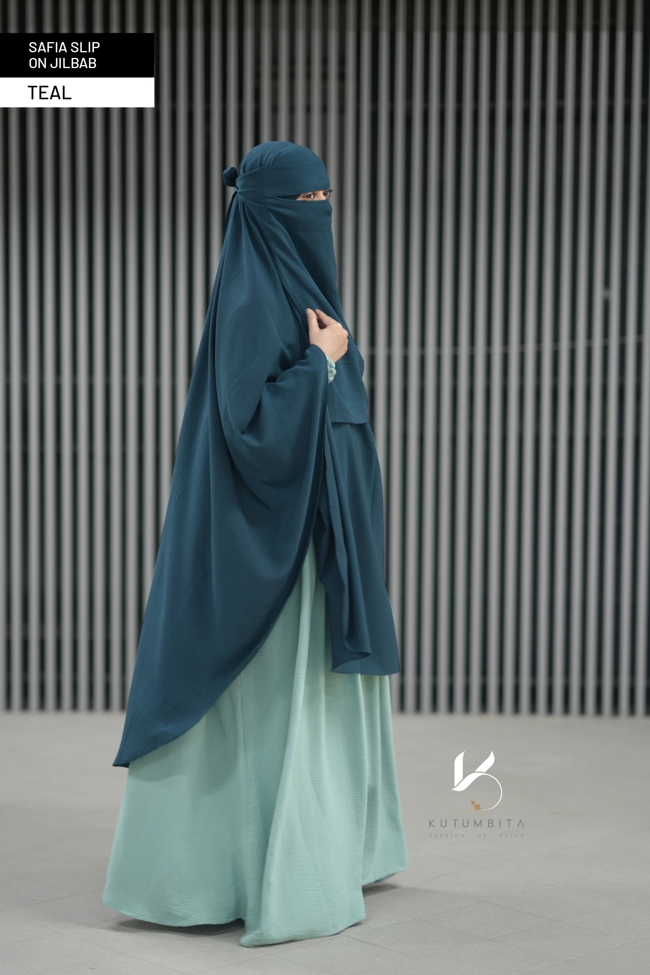 Safia Slip On Jilbab-Teal